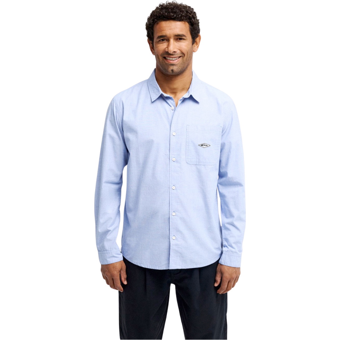 2026 Quiksilver Mens Diamond Chambray Shirt EQYWT04666 - Ashley Blue